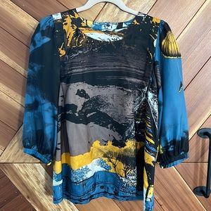 See by Chloe silk “city” print blouse, Size 4